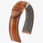 HIRSCH LUCCA Long Tuscan Gold Brown Leather Watch Strap 049 02 0 70-2