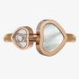 Chopard Happy Hearts 18ct Rose Gold Mother Of Pearl Diamond Ring 829482-5310 (52)