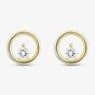 Gold Plated 0.25ct Lab Grown Diamond Open Circle Stud Earrings LGE24779-25