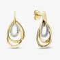 Gold Plated 0.12ct Lab Grown Diamond Triple Oval Earrings LGE47086