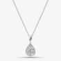 Sterling Silver Certified Lab Grown 0.25ct Diamond Pear Shape Cluster Pendant Necklace LGP40247-25
