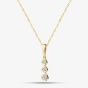 Gold Plated 0.15ct Lab Grown Diamond Triple Drop Necklace LGP46752-15