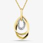 Two Colour Certified 0.10ct Lab Grown Diamond Oval Pendant Necklace LGP47085