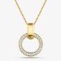 Gold Plated Certified 0.15ct Lab Grown Diamond Circle Pendant Necklace LGP47087