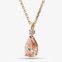 18ct Rose Gold Certified 3.34ct Pink Pear Cut Lab Grown Diamond Necklace HLP130-PDPSm