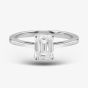 14ct White Gold Certificated Lab Grown 1.00ct Emerald-Cut Diamond Solitaire Ring TH058401R