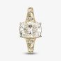 14ct Yellow Gold Certified 4.15ct Cushion Cut Lab Grown Diamond Shoulder Set Ring LGR47672-415