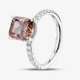 Platinum Certified 3.45ct Brown Pink Cushion Cut Lab Grown Diamond Ring HLM505-HACC13
