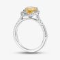 Platinum Certified 2.63ct Yellow Pear Cut Lab Grown Diamond Cluster Ring HLM518-HAPS12