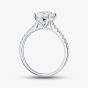 Platinum 2.20ct Oval Cut Lab Grown Diamond Shoulder Set Solitaire Ring LGR35520-220SF