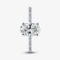 Platinum 2.20ct Oval Cut Lab Grown Diamond Shoulder Set Solitaire Ring LGR35520-220SF