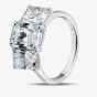 Platinum Certificated 5.08ct Lab Grown Radiant Cut Diamond Three Stone Ring U3785