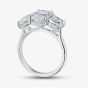 Platinum Certificated 5.08ct Lab Grown Radiant Cut Diamond Three Stone Ring U3785