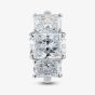 Platinum Certificated 5.08ct Lab Grown Radiant Cut Diamond Three Stone Ring U3785