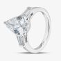 Platinum 3.74ct Certificated Pear Cut Lab Grown Diamond Shoulder Set Solitaire Ring MISC 6