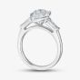 Platinum 3.74ct Certificated Pear Cut Lab Grown Diamond Shoulder Set Solitaire Ring MISC 6
