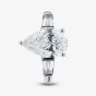 Platinum 3.74ct Certificated Pear Cut Lab Grown Diamond Shoulder Set Solitaire Ring MISC 6