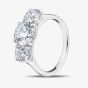 Platinum 3.51ct Certificated Round Brilliant Cut Lab Grown Diamond Three Stone Ring U3617