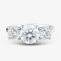 Platinum 3.51ct Certificated Round Brilliant Cut Lab Grown Diamond Three Stone Ring U3617