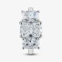 Platinum 4.06ct Certificated Radiant Cut Lab Grown Diamond Three Stone Ring U3807