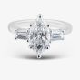 Platinum 2.62ct Certificated Marquise Cut Lab Grown Diamond Shoulder Set Solitaire Ring MISC 3