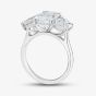 Platinum Certificated 6.03ct Lab Grown Emerald Cut Diamond Three Stone Ring U1842