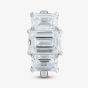 Platinum Certificated 6.03ct Lab Grown Emerald Cut Diamond Three Stone Ring U1842