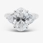 Platinum 5.05ct Certificated Oval Cut Lab Grown Diamond Three Stone Ring MISC 1