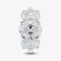 Platinum Certificated 5.03ct Lab Grown Oval Cut Diamond Three Stone Ring U3806