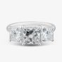 Platinum Certificated 4.07ct Lab Grown Princess Cut Diamond Three Stone Ring U3811