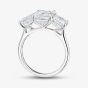 Platinum Certificated 4.07ct Lab Grown Princess Cut Diamond Three Stone Ring U3811