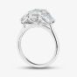 Platinum Certificated 4.37ct Lab Grown Emerald Cut Diamond Three Stone Ring U3372
