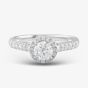 9ct White Gold Certified Lab Grown 0.75ct Brilliant Cut Diamond Shoulder Set Solitaire Ring LGR40944-75 (WG)