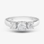 9ct White Gold Certified Lab Grown 1.00ct Brilliant Cut Diamond Three Stone Ring LGR5026-100 (WG)