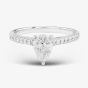 9ct White Gold Certified Lab Grown 1.20ct Pear & Brilliant Cut Diamond Shoulder Set Solitaire Ring LGR35522-120 (WG)