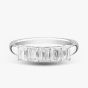 9ct White Gold Lab Grown 1.00ct Emerald Cut Diamond Half Eternity Ring LGR42025-100 (WG)