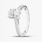 9ct White Gold Lab Grown 1.20ct Oval & Brilliant Cut Diamond Shoulder Set Solitaire Ring LGR35520-120 L