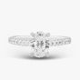 9ct White Gold Lab Grown 1.20ct Oval & Brilliant Cut Diamond Shoulder Set Solitaire Ring LGR35520-120 L