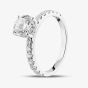 9ct White Gold Certified Lab Grown 1.50ct Brilliant Cut Diamond Shoulder Set Solitaire Ring LGR43483-150