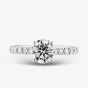 9ct White Gold Certified Lab Grown 1.50ct Brilliant Cut Diamond Shoulder Set Solitaire Ring LGR43483-150