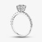 9ct White Gold Certified Lab Grown 1.50ct Brilliant Cut Diamond Shoulder Set Solitaire Ring LGR43483-150