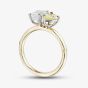 9ct Two Colour Gold Certified 1.79ct Emerald & Pear Cut Lab Grown Diamond Dress Ring PO6878-SS2S02