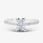 9ct White Gold 1.20ct Radiant Cut Lab Grown Diamond Shoulder Set Ring LGR35521-120RN