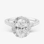 9ct White Gold 3.00ct Oval Cut Lab Grown Diamond Halo Ring LGR47044-300