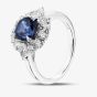 9ct White Gold 1.85ct Sapphire & 0.75ct Lab Grown Diamond Halo Ring LGR46788-SD