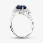 9ct White Gold 1.85ct Sapphire & 0.75ct Lab Grown Diamond Halo Ring LGR46788-SD