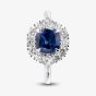 9ct White Gold 1.85ct Sapphire & 0.75ct Lab Grown Diamond Halo Ring LGR46788-SD