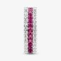 9ct Yellow Gold Ruby & Lab Grown Diamond Three Row Half Eternity Ring LGR44409-RD