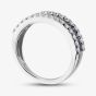 9ct White Gold Sapphire & Lab Grown Diamond Three Row Half Eternity Ring LGR44409-SD