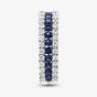 9ct White Gold Sapphire & Lab Grown Diamond Three Row Half Eternity Ring LGR44409-SD